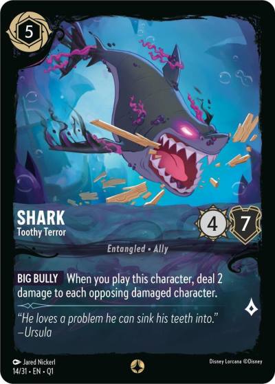 Shark Toothy Terror 14/31 Illumineer's Quest: Deep Trouble Lorcana card