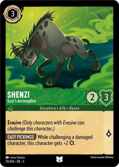 Shenzi Scars Accomplice 70/204 Shimmering Skies Lorcana card