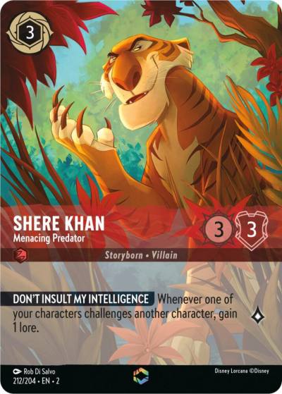Shere Khan Menacing Predator Enchanted 212/204 Rise of the Floodborn Lorcana card