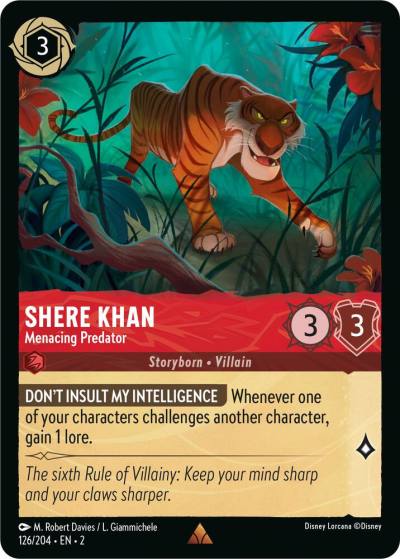 Shere Khan Menacing Predator 126/204 Rise of the Floodborn Lorcana card