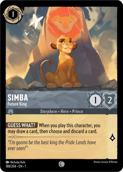 Simba Future King 188/204 The First Chapter Lorcana card