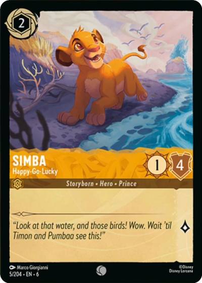 Simba Happy Go Lucky 5/204 Azurite Sea Lorcana card