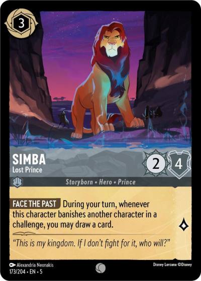 Simba Lost Prince 173/204 Shimmering Skies Lorcana card