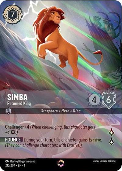 Simba Returned King Enchanted 215/204 The First Chapter Lorcana card