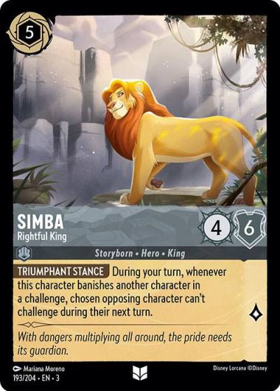 Simba Rightful King 193/204 Into the Inklands Lorcana card