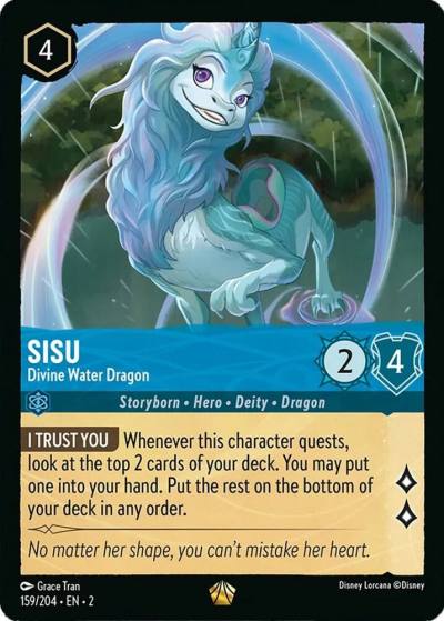 Sisu Divine Water Dragon 159/204 Rise of the Floodborn Lorcana card