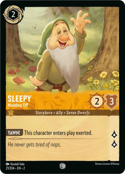 Sleepy Nodding Off 21/204 Rise of the Floodborn Lorcana card