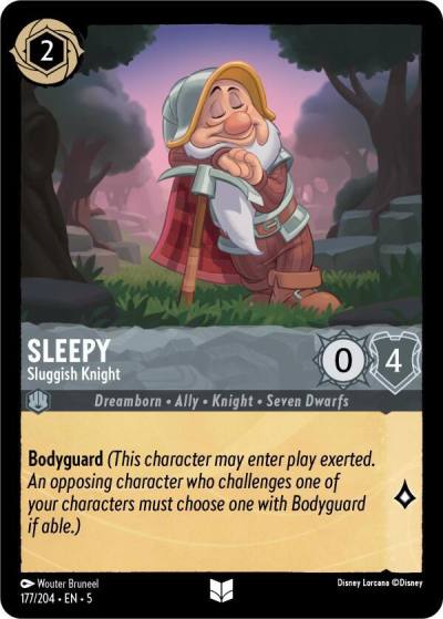 Sleepy Sluggish Knight 177/204 Shimmering Skies Lorcana card