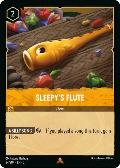 Sleepys Flute 34/204 Rise of the Floodborn Lorcana card