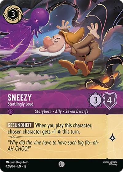 Sneezy Startlingly Loud (Foil) 42/204 Wilds Unknown Lorcana card