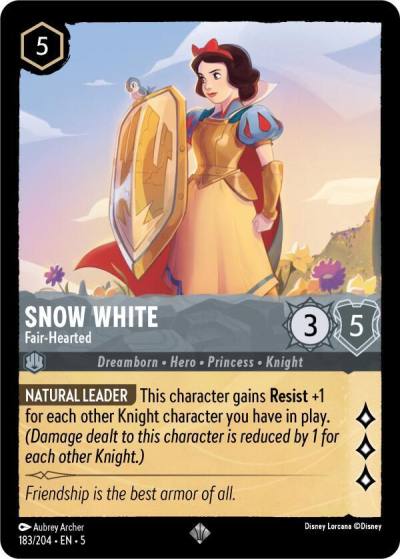 Snow White Fair Hearted 183/204 Shimmering Skies Lorcana card