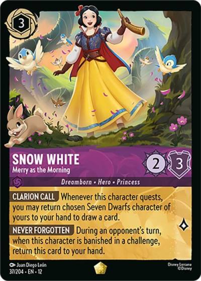 Snow White Merry as the Morning 37/204 Wilds Unknown Lorcana card