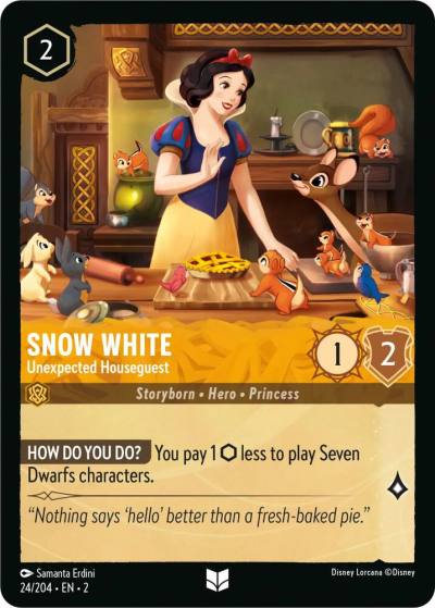 Snow White Unexpected Houseguest 24/204 Rise of the Floodborn Lorcana card