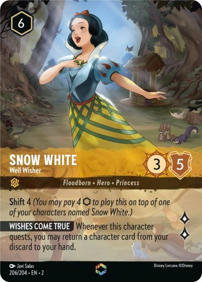 Snow White Well Wisher Enchanted 206/204 Rise of the Floodborn Lorcana card
