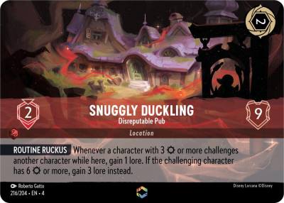 Snuggly Duckling Disreputable Pub Enchanted 216/204 Ursula's Return Lorcana card