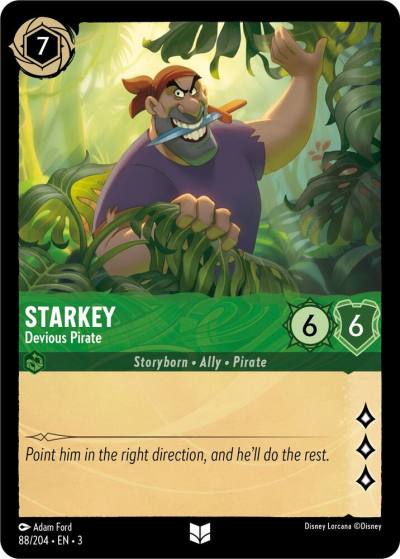 Starkey Devious Pirate 88/204 Into the Inklands Lorcana card