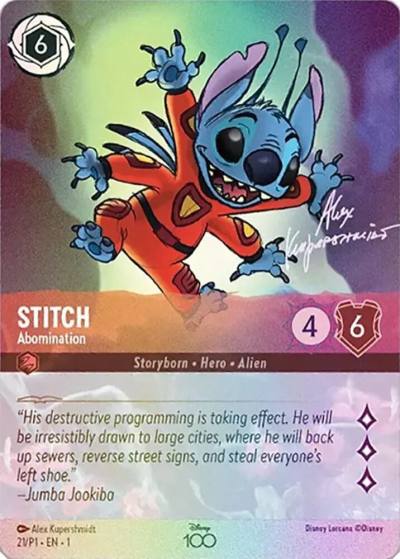 Stitch Abomination Alternate Art 21 Disney100 Promos Lorcana card
