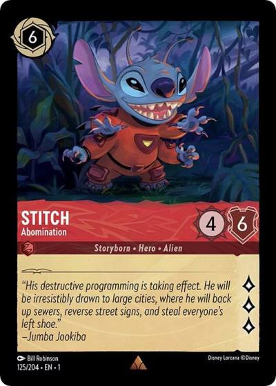 Stitch Abomination 125/204 The First Chapter Lorcana card