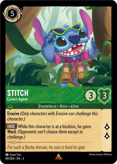 Stitch Covert Agent 89/204 Into the Inklands Lorcana card