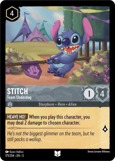 Stitch Team Underdog 171/204 Shimmering Skies Lorcana card