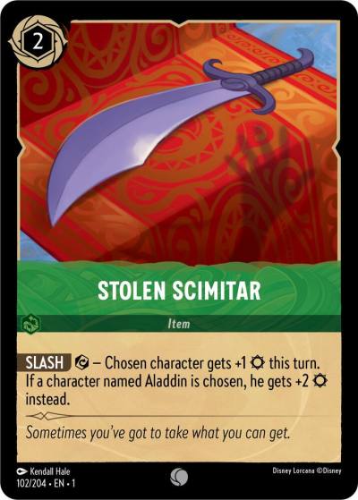 Stolen Scimitar 102/204 The First Chapter Lorcana card