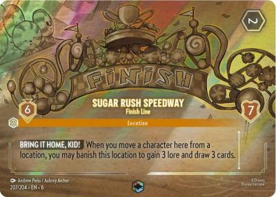 Sugar Rush Speedway Finish Line Enchanted 207/204 Azurite Sea Lorcana card