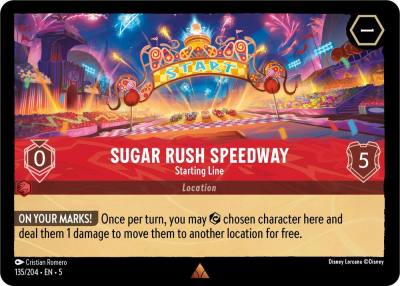 Sugar Rush Speedway Starting Line 135/204 Shimmering Skies Lorcana card