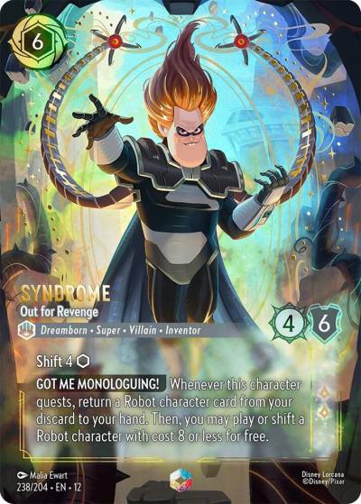 Syndrome Out for Revenge (Enchanted) 238/204 Wilds Unknown Lorcana card