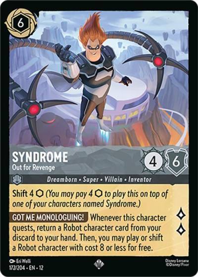 Syndrome Out for Revenge 172/204 Wilds Unknown Lorcana card