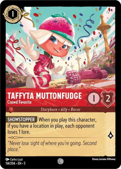 Taffyta Muttonfudge Crowd Favorite 114/204 Shimmering Skies Lorcana card