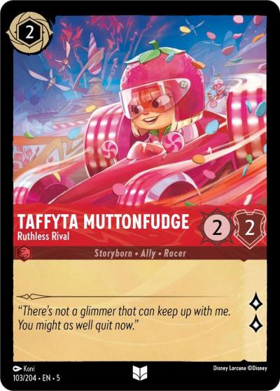 Taffyta Muttonfudge Ruthless Rival 103/204 Shimmering Skies Lorcana card