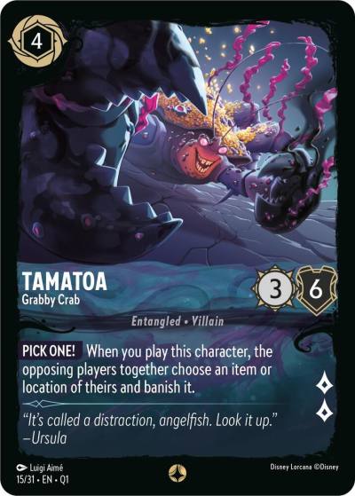 Tamatoa Grabby Crab 15/31 Illumineer's Quest: Deep Trouble Lorcana card