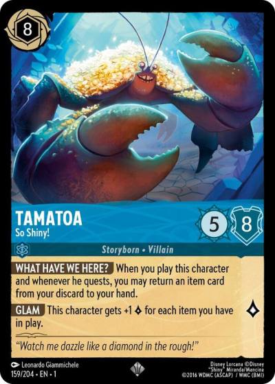 Tamatoa So Shiny 159/204 The First Chapter Lorcana card