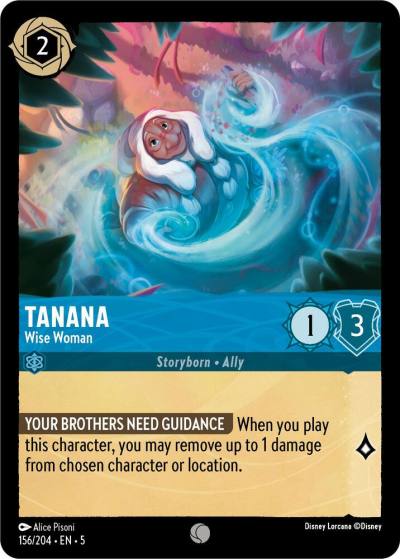 Tanana Wise Woman 156/204 Shimmering Skies Lorcana card