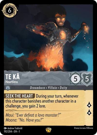 Te Ka Heartless 192/204 The First Chapter Lorcana card