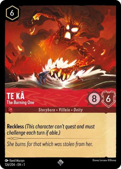 Te Ka The Burning One 126/204 The First Chapter Lorcana card
