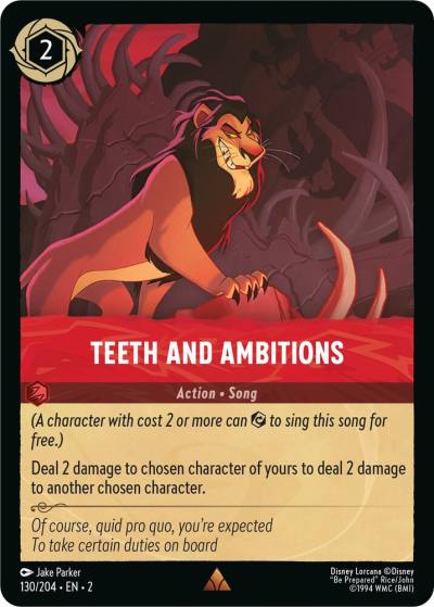Teeth and Ambitions 130/204 Rise of the Floodborn Lorcana card