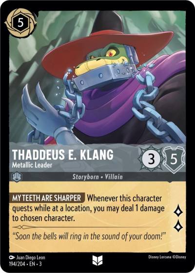 Thaddeus E Klang Metallic Leader 194/204 Into the Inklands Lorcana card