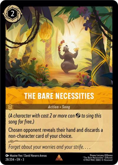 The Bare Necessities 28/204 Into the Inklands Lorcana card