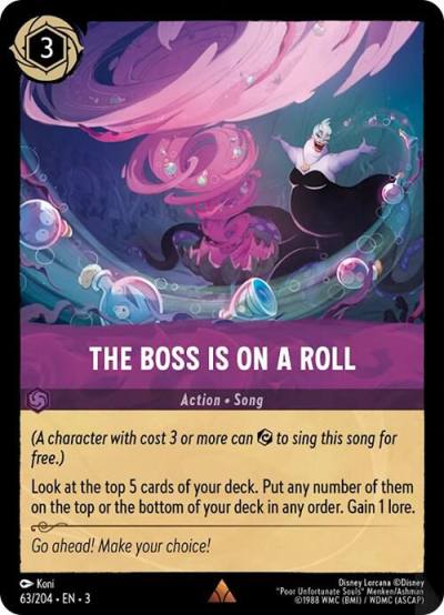 The Boss is on a Roll 63/204 Into the Inklands Lorcana card