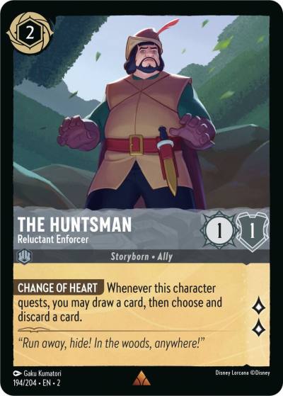The Huntsman Reluctant Enforcer 194/204 Rise of the Floodborn Lorcana card