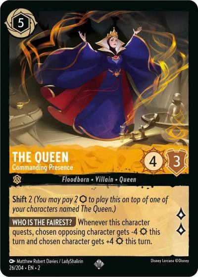 The Queen Commanding Presence 26/204 Rise of the Floodborn Lorcana card