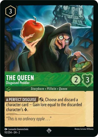 The Queen Disguised Peddler 93/204 Rise of the Floodborn Lorcana card
