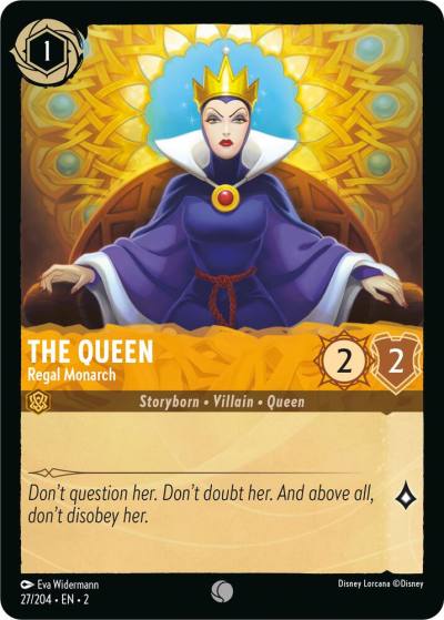 The Queen Regal Monarch 27/204 Rise of the Floodborn Lorcana card