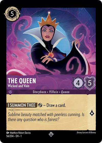 The Queen Wicked and Vain 56/204 The First Chapter Lorcana card
