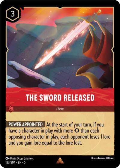 The Sword Released 133/204 Shimmering Skies Lorcana card