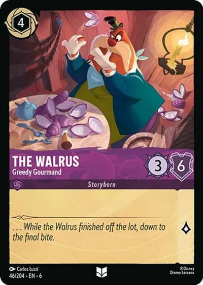 The Walrus Greedy Gourmand 46/204 Azurite Sea Lorcana card