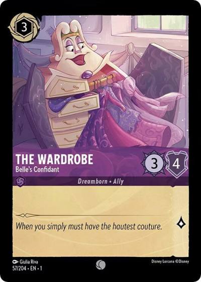 The Wardrobe Belles Confidant 57/204 The First Chapter Lorcana card