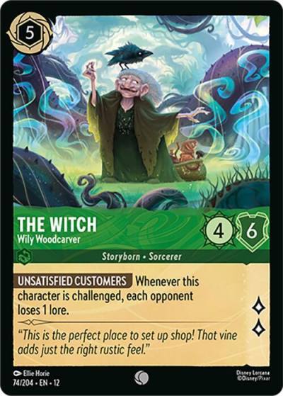 The Witch Wily Woodcarver 74/204 Wilds Unknown Lorcana card