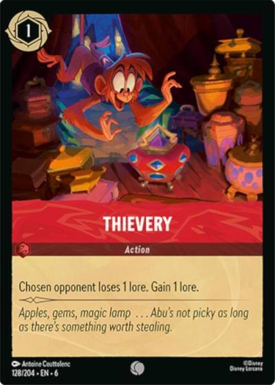 Thievery 128/204 Azurite Sea Lorcana card